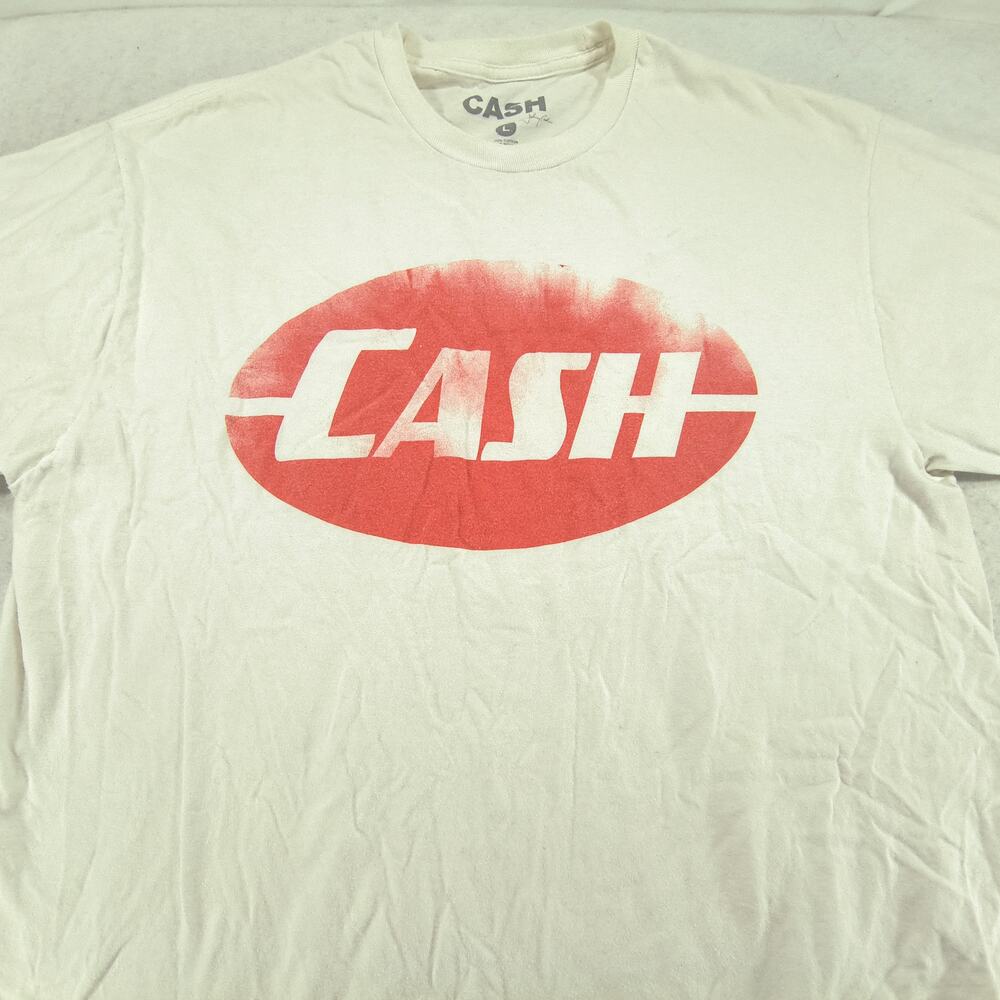 Johnny Cash Band Crew Neck Short Sleeve Graphic Shirt Mens Size Large L White